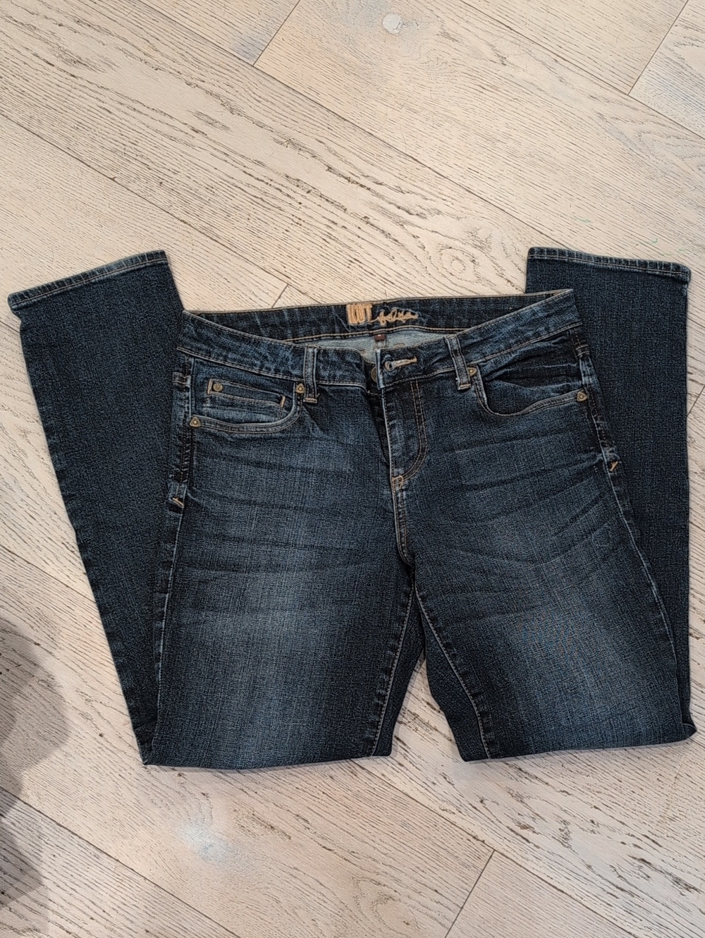 Dark Blue Straight Leg Jeans Kut From The Kloth